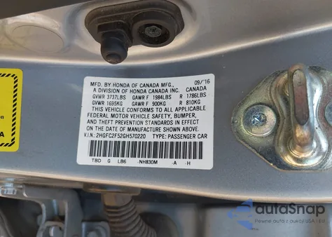 2016 Honda Civic Lx из США, поврежденный, VIN 2HGFC2F52GH570220